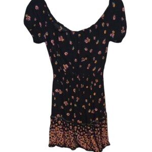 Justify Black Floral Dress Pink Yellow Flowers Women’s Medium